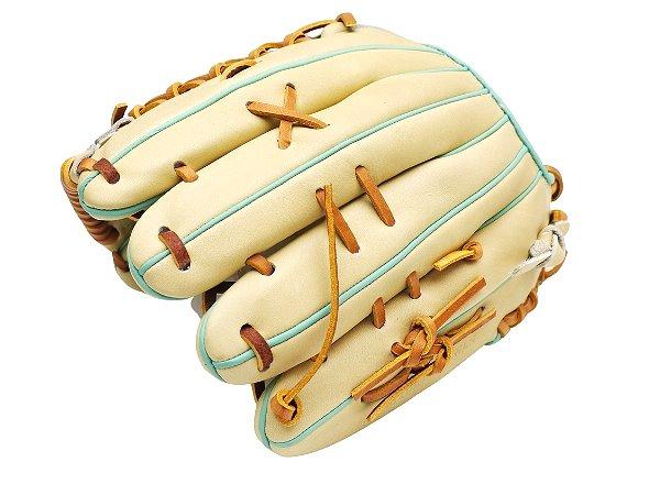ZETT Pro Model Elite 12.5 inch Outfielder Glove - Beige/Skyblue
